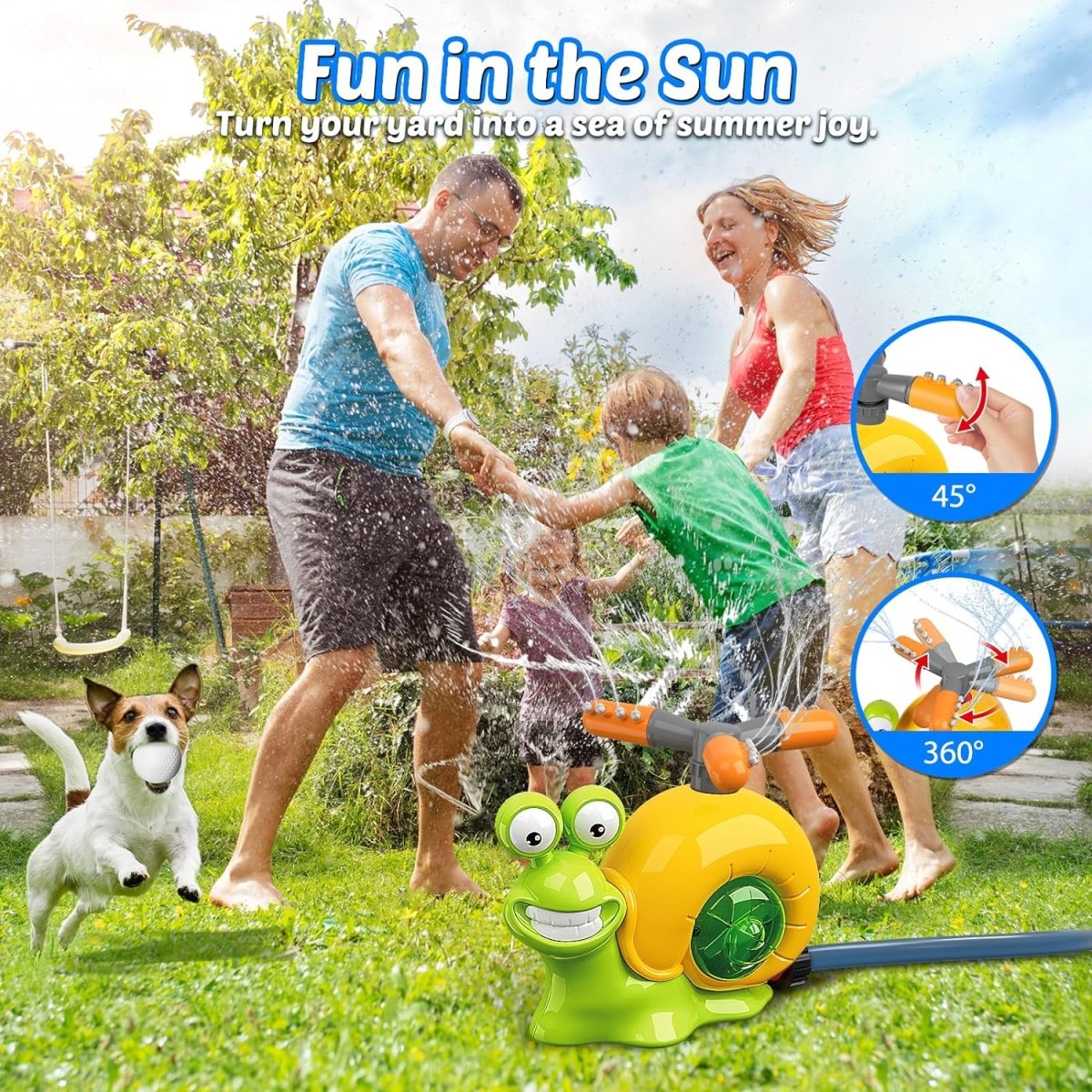 2 - in - 1 Water Baseball Sprinkler Toy with Rotating Head for Kids - Babies Mall