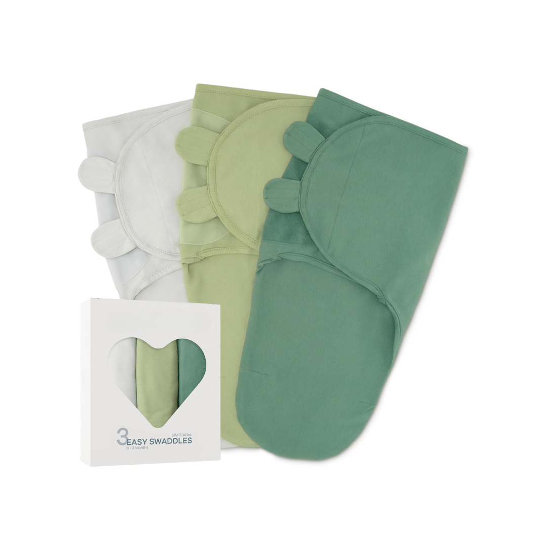 3 - Pack Cotton Baby Swaddle Blankets with Velcro Closure, 0 - 6 Months - Babies Mall