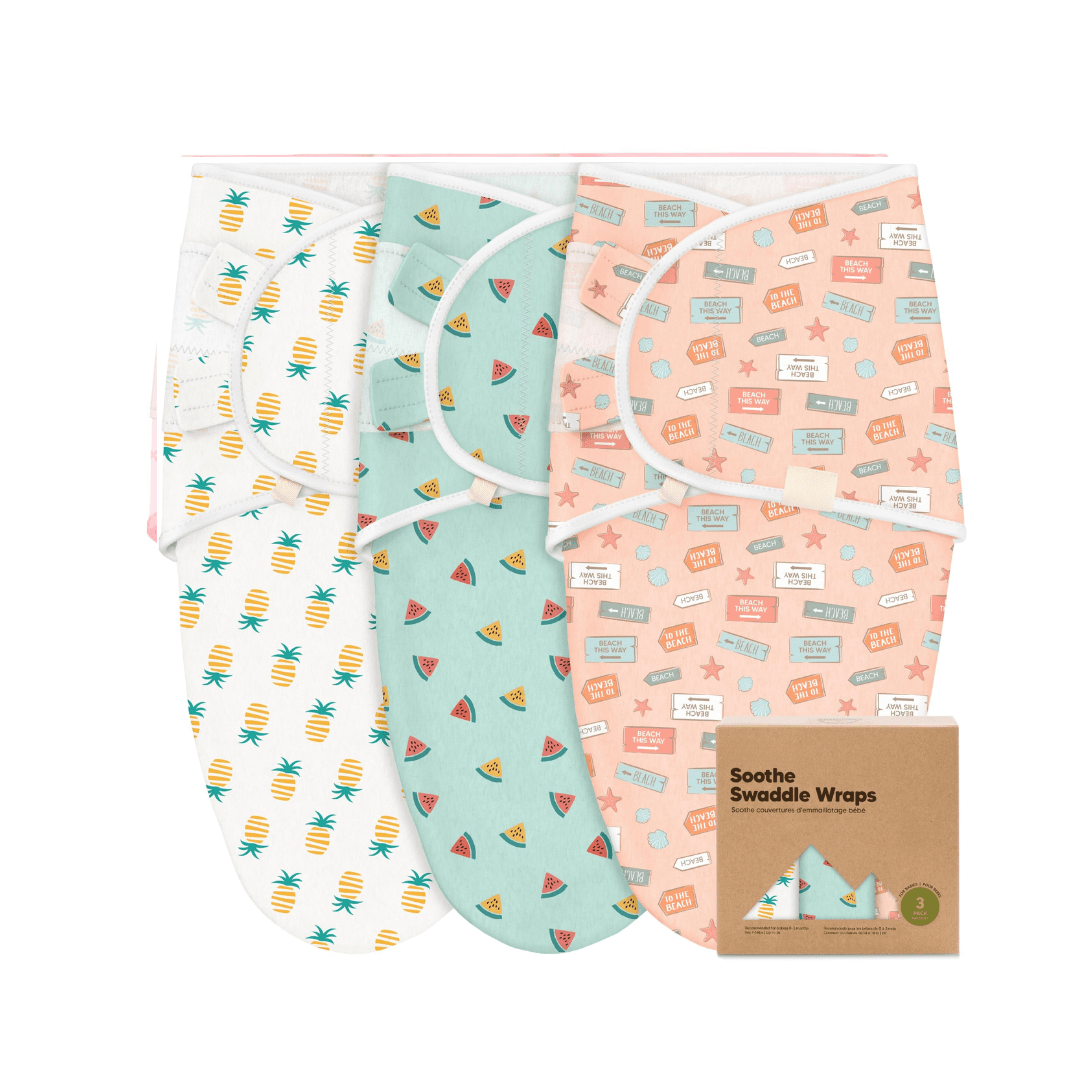 3 Pack Organic Cotton Baby Swaddle Sack with Hook - and - Loop Closure - Babies Mall