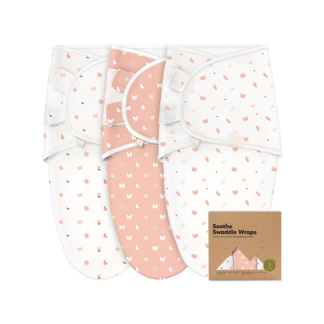 3 Pack Organic Cotton Baby Swaddle Sack with Hook - and - Loop Closure - Babies Mall