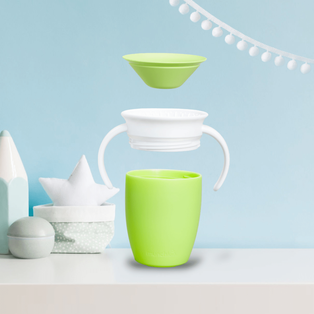360° Baby Drinking Cup Spill - Proof, Double Handle, BPA - Free, 7oz - Babies Mall