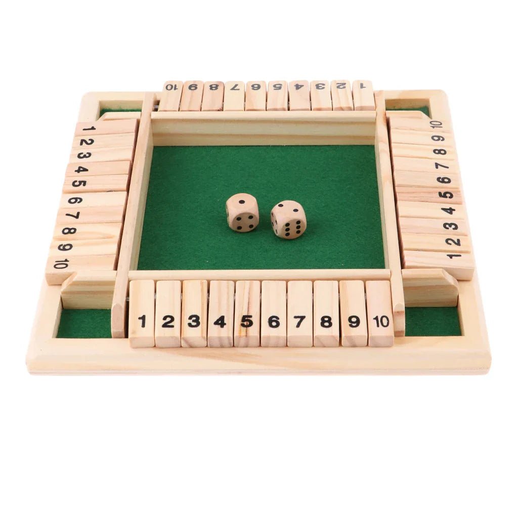 4 - Player Shut the Box Game – Solid Wood Board with Felt Lining - Babies Mall