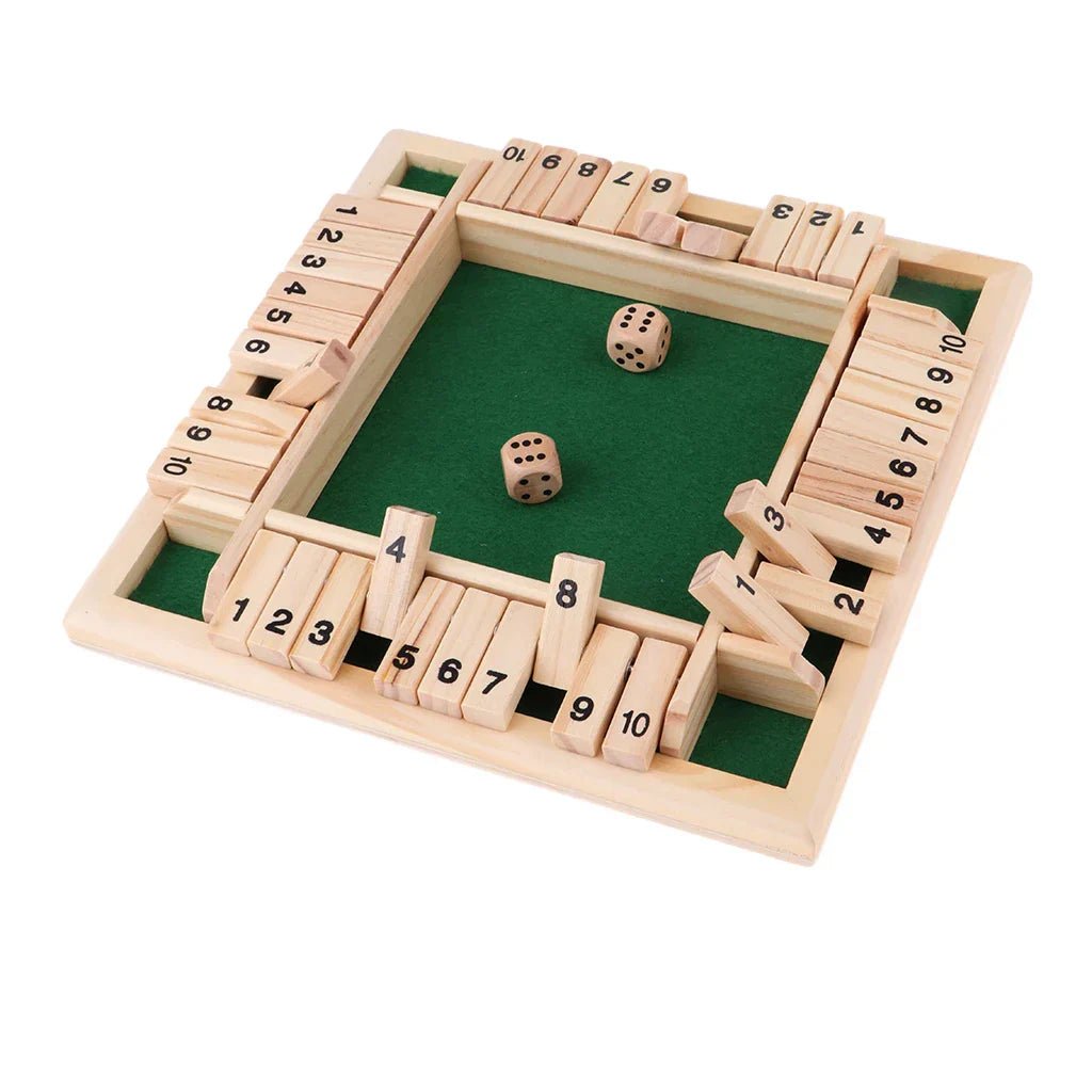 4 - Player Shut the Box Game – Solid Wood Board with Felt Lining - Babies Mall