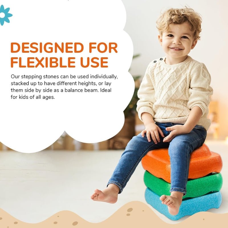 6 Piece Foam Balance Stepping Stones for Kids Sensory Coordination Toy - Babies Mall