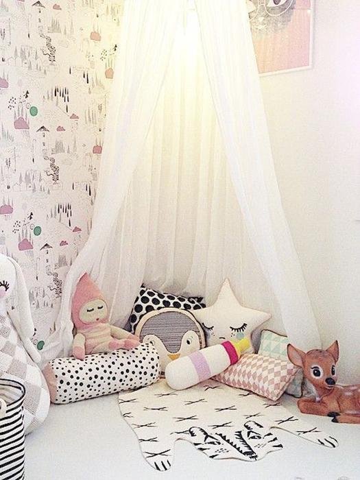 9ft Baby Canopy in Chiffon Cotton, Hanging Tent for Bedroom Nursery - Babies Mall