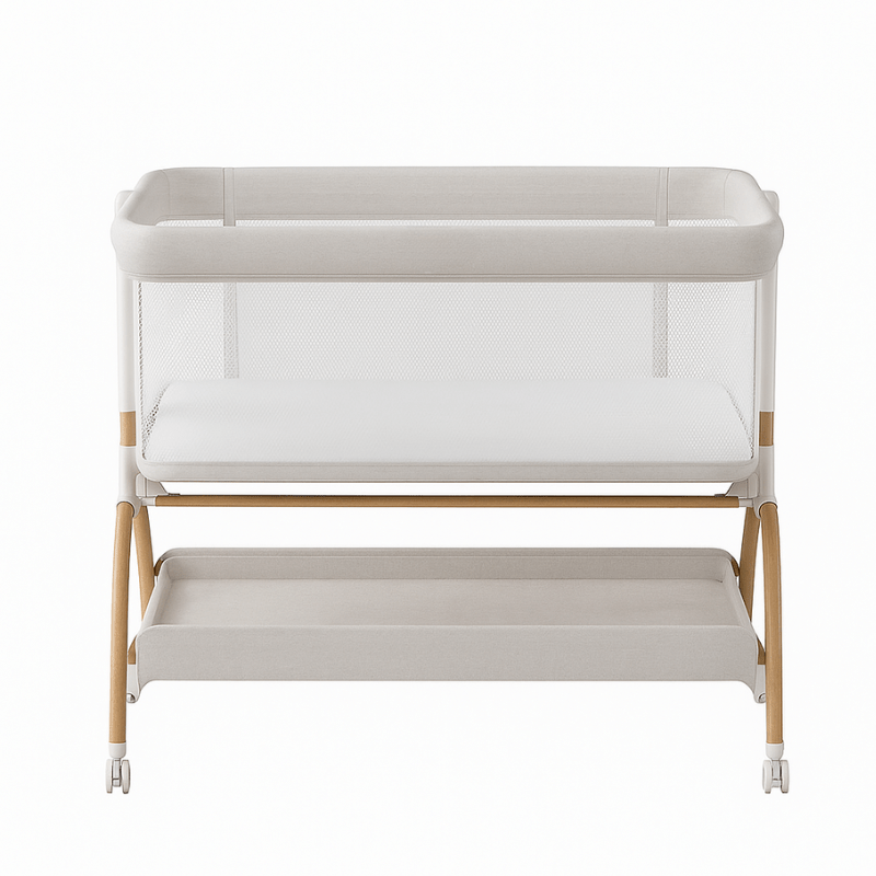 Adjustable Baby Bassinet with Drop - Down Side, Storage, and Mesh - Babies Mall