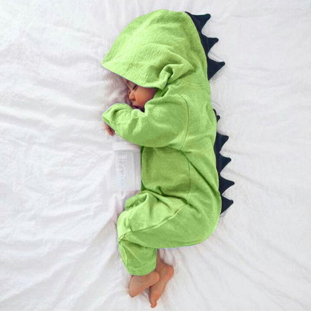 Baby Dinosaur Onesie with 3D Spikes, Cotton Blend Outfit Four Colors - Babies Mall
