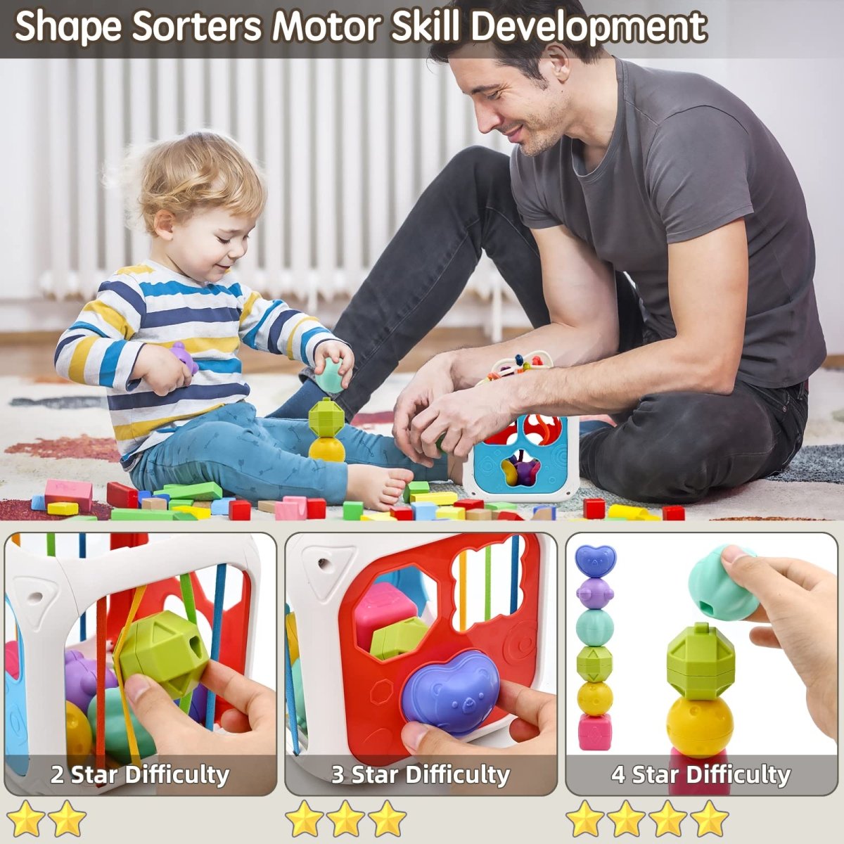Baby Educational Toy 7 - in - 1, Activity Cube for 18 - 36 Months - Babies Mall