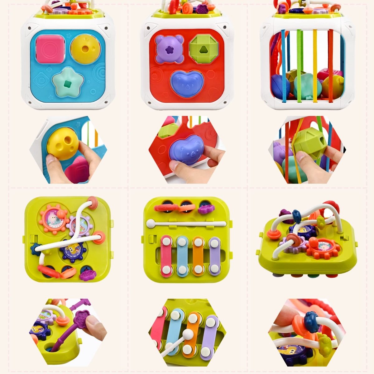 Baby Educational Toy 7 - in - 1, Activity Cube for 18 - 36 Months - Babies Mall