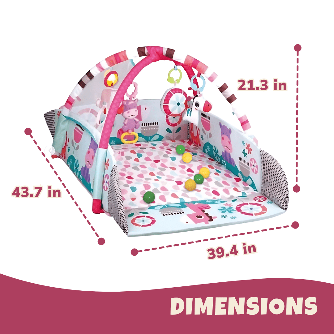 Baby Fitness Frame with Crawling Mat, Learning Play Gym with Soft Toys - Babies Mall