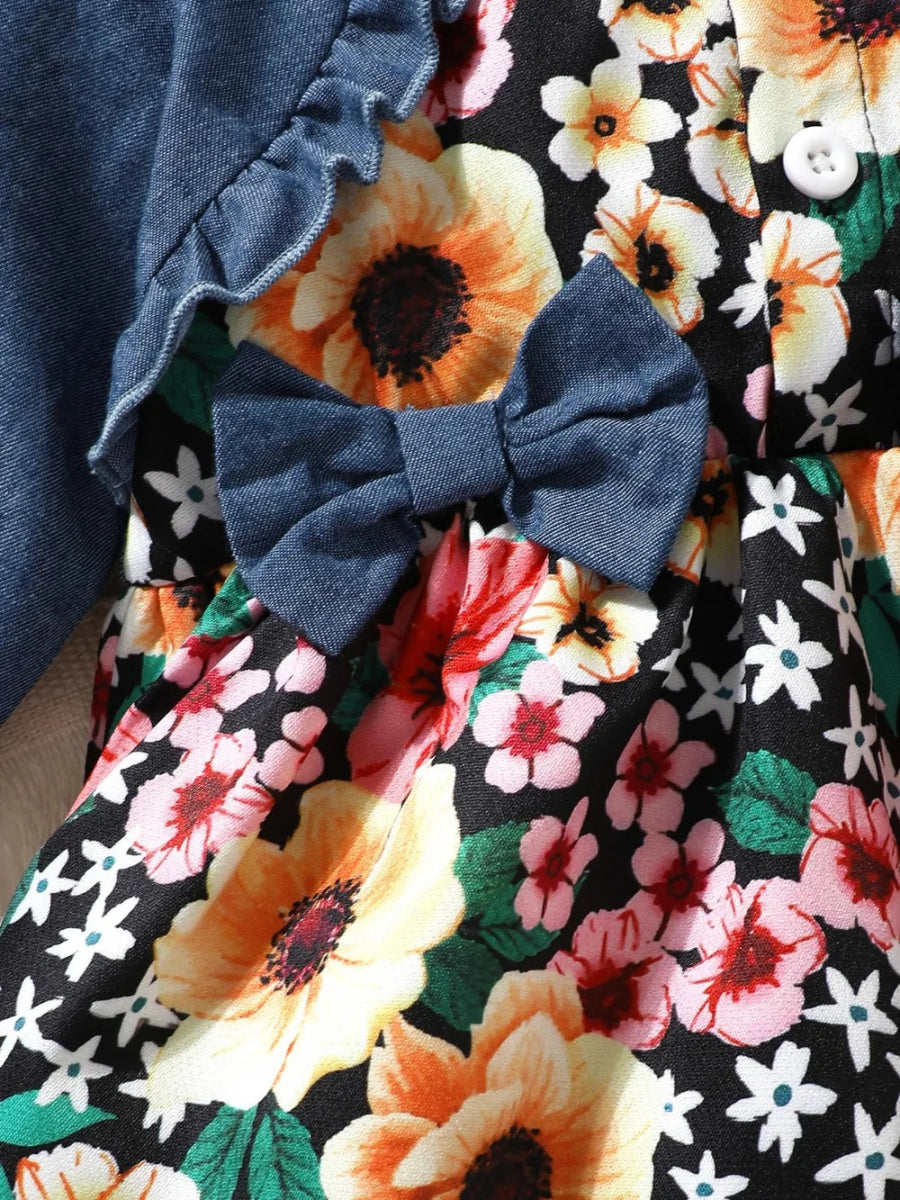 Baby ruffle bow dress with soft fabric and elegant details - Babies Mall