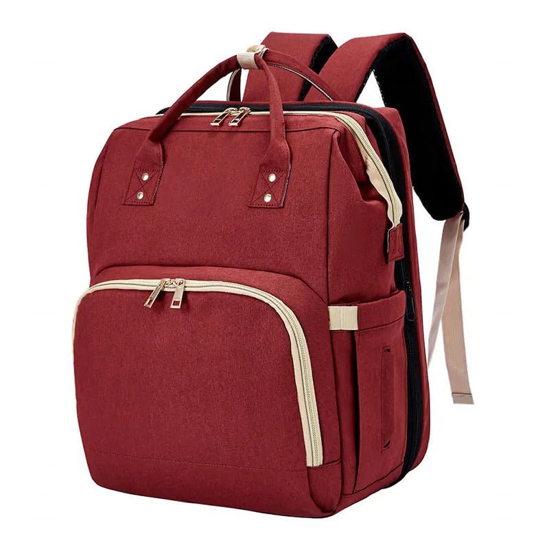 Backpack with Foldable Crib, USB Port, Bottle Holder - Babies Mall