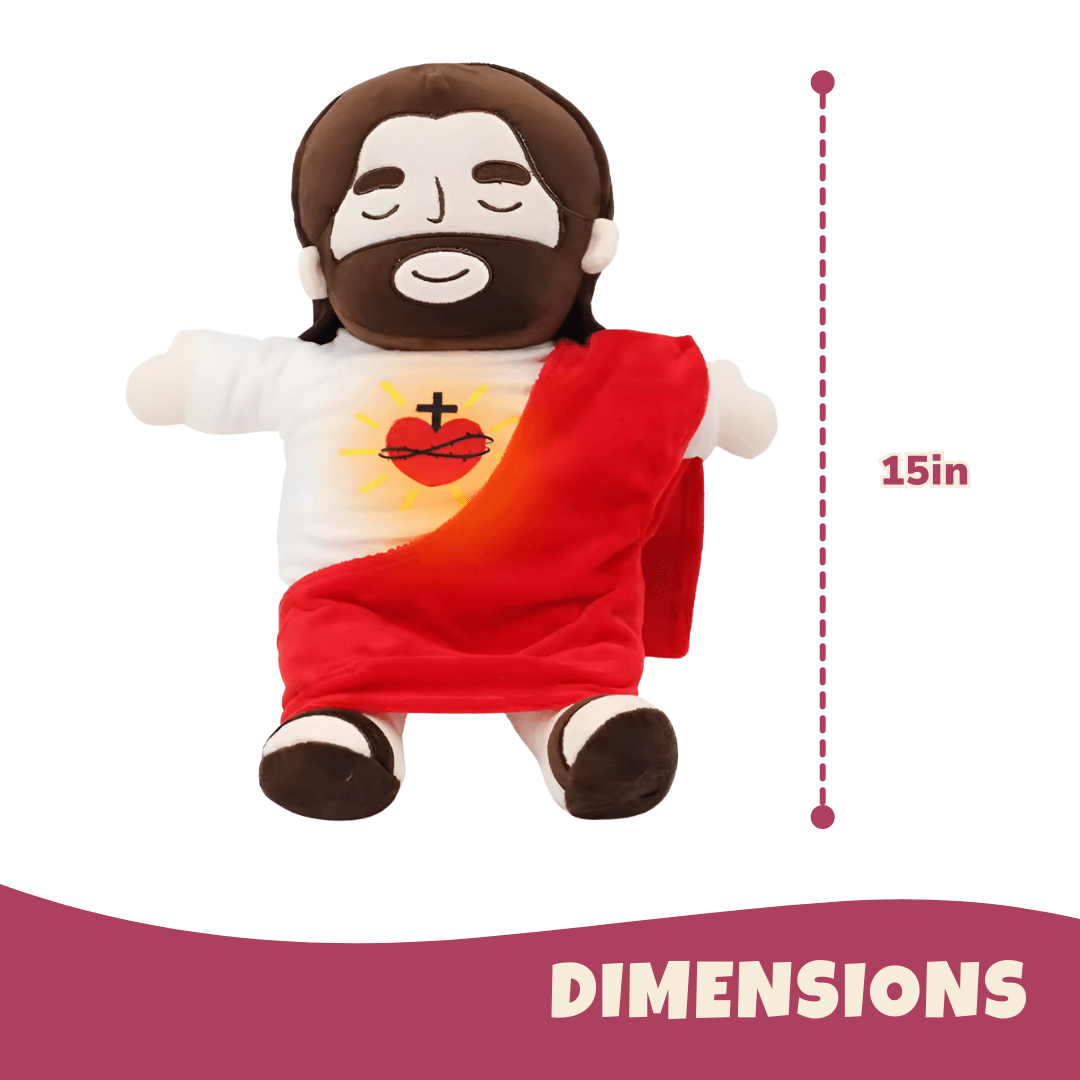 Breathing Jesus Plush Toy – 15 - inch Soothing Bedtime Companion - Babies Mall