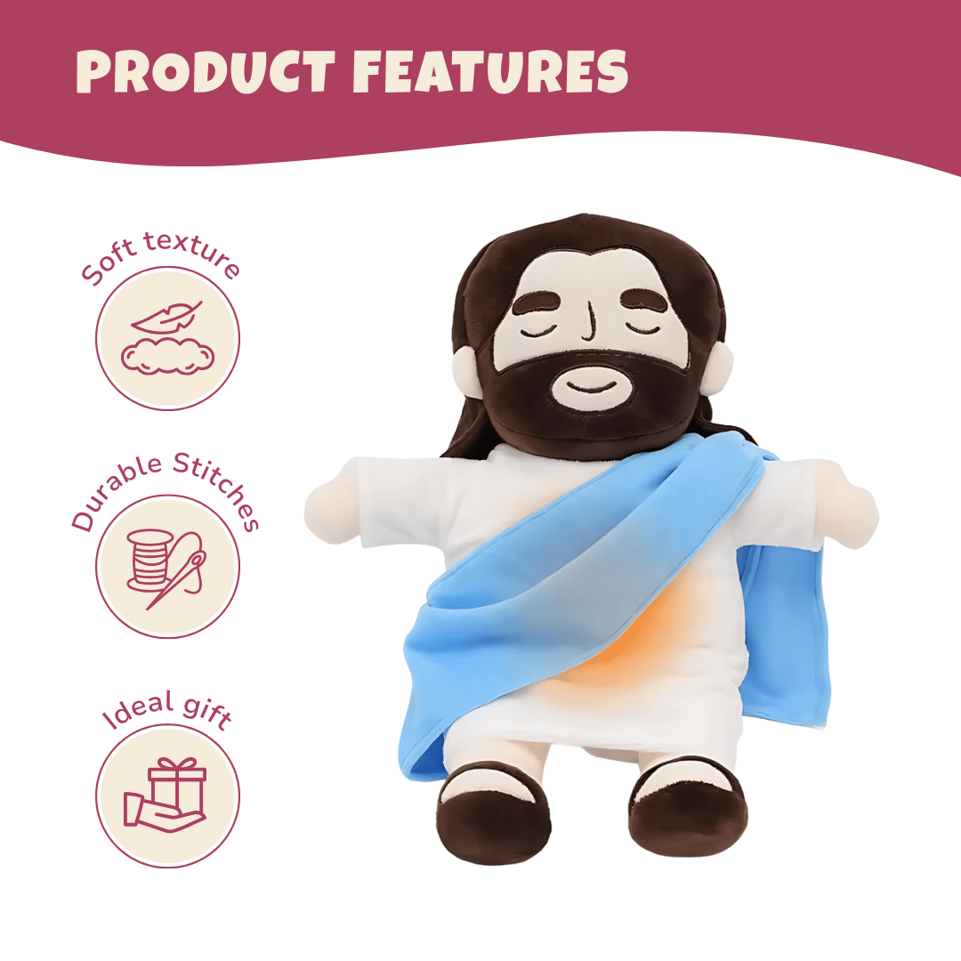 Breathing Jesus Plush Toy – 15 - inch Soothing Bedtime Companion - Babies Mall