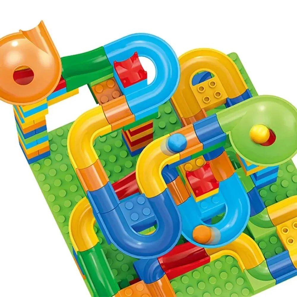 Brick Ball Run for Kids - 514 - Piece Interactive Track Set - Babies Mall