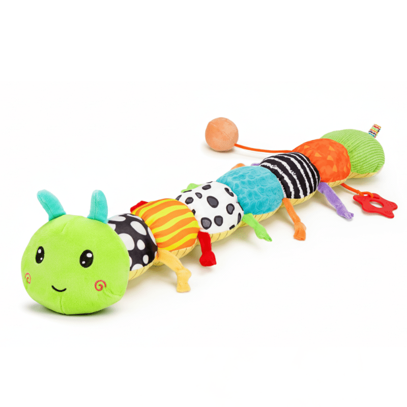 Caterpillar Plush 4 in 1 Toy with Music, Rattle, Crinkle, 0 to 12 Months - Babies Mall