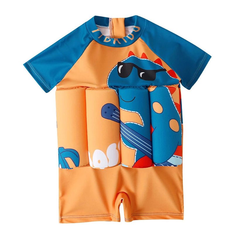 Children's Swimsuit with Removable Floats, One - Piece Rash Guard - Babies Mall