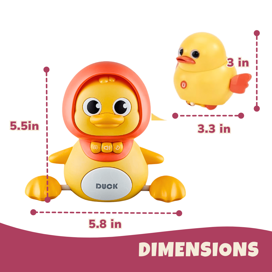 Crawling Duck Toy Music, LED Night Light, Sounds - Magnetic Ducklings - Babies Mall