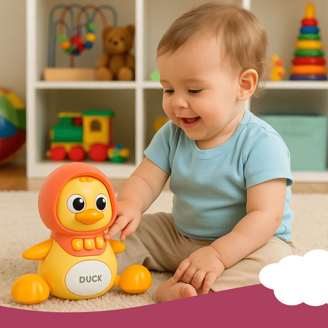 Crawling Duck Toy Music, LED Night Light, Sounds - Magnetic Ducklings - Babies Mall
