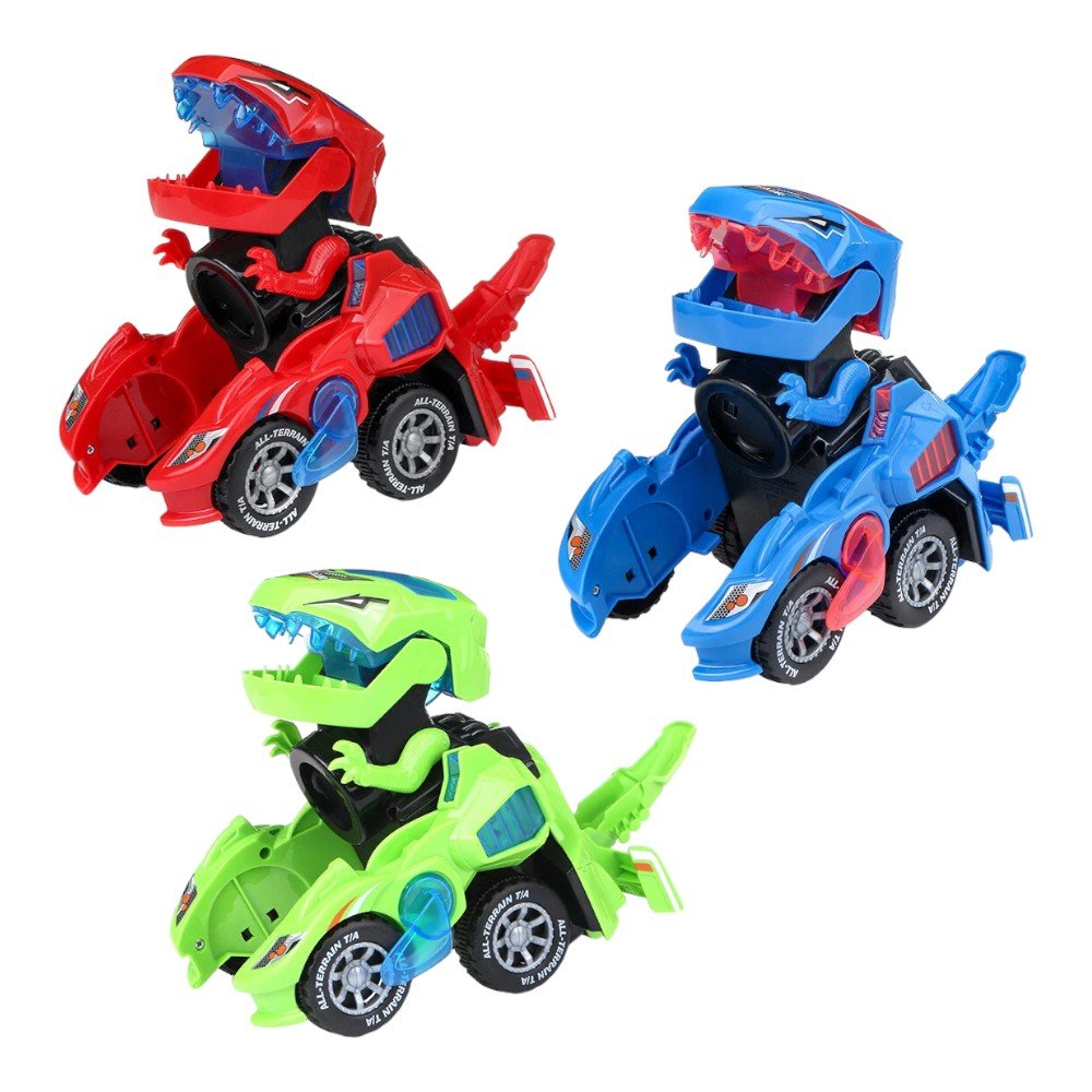 Dinosaur Car That Transforms Equipped With LED Lights - Babies Mall