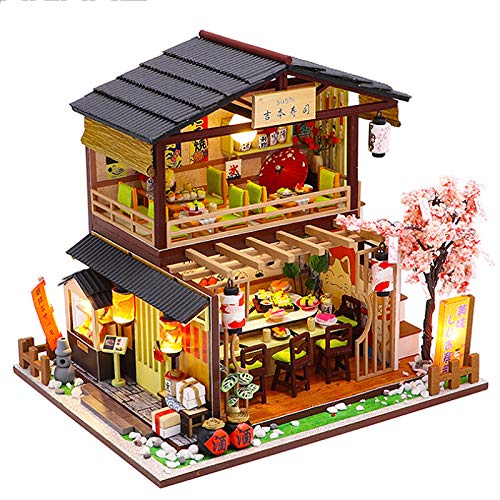 DIY Miniature Dollhouse Kit with LED Lights, Dust Cover, and Music - Babies Mall