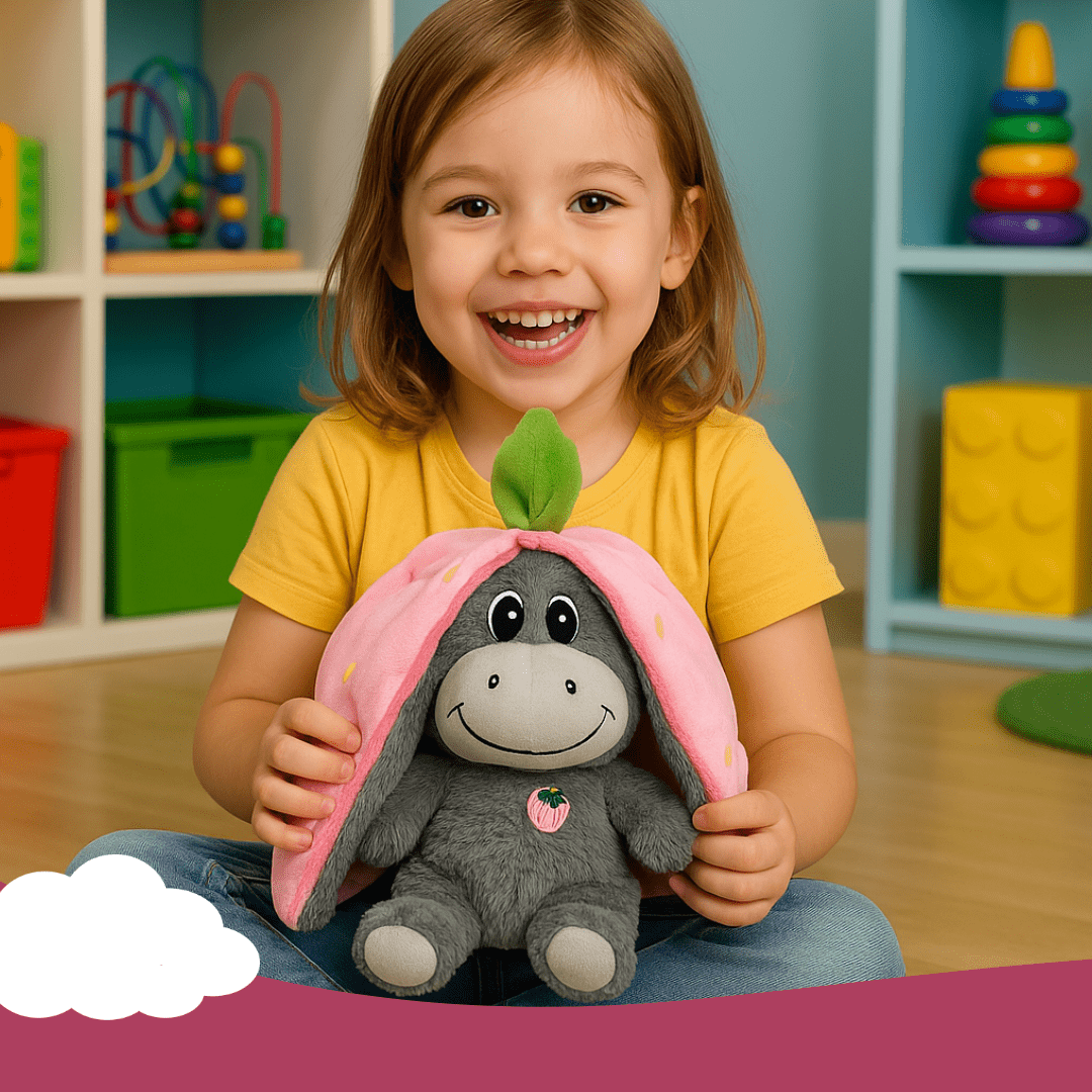 Donkey Breathing Plush – Fruit Themed Big Ears Sleep Toy with Motion - Babies Mall