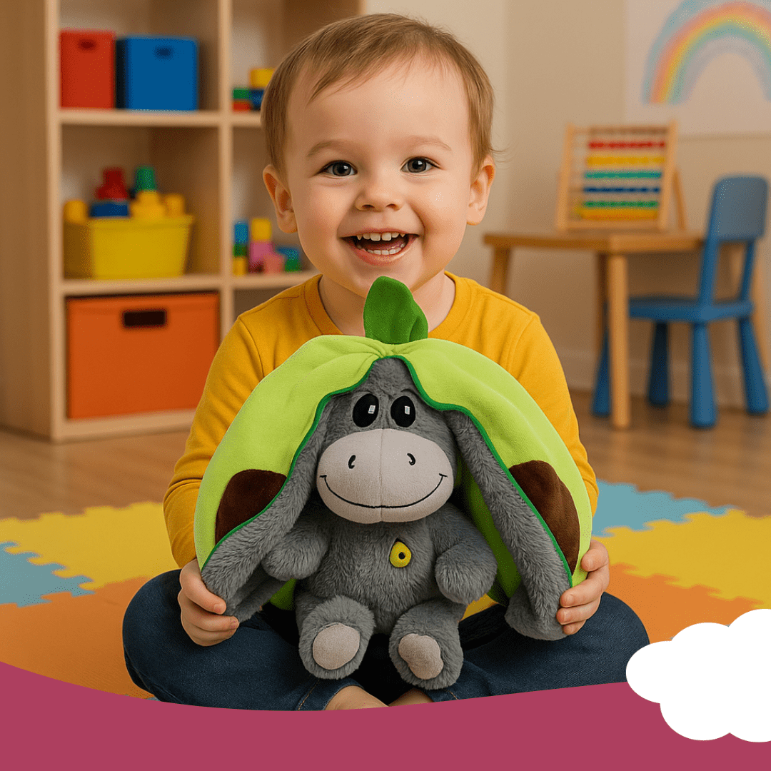 Donkey Breathing Plush – Fruit Themed Big Ears Sleep Toy with Motion - Babies Mall