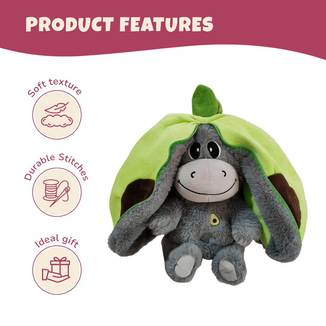 Donkey Breathing Plush – Fruit Themed Big Ears Sleep Toy with Motion - Babies Mall
