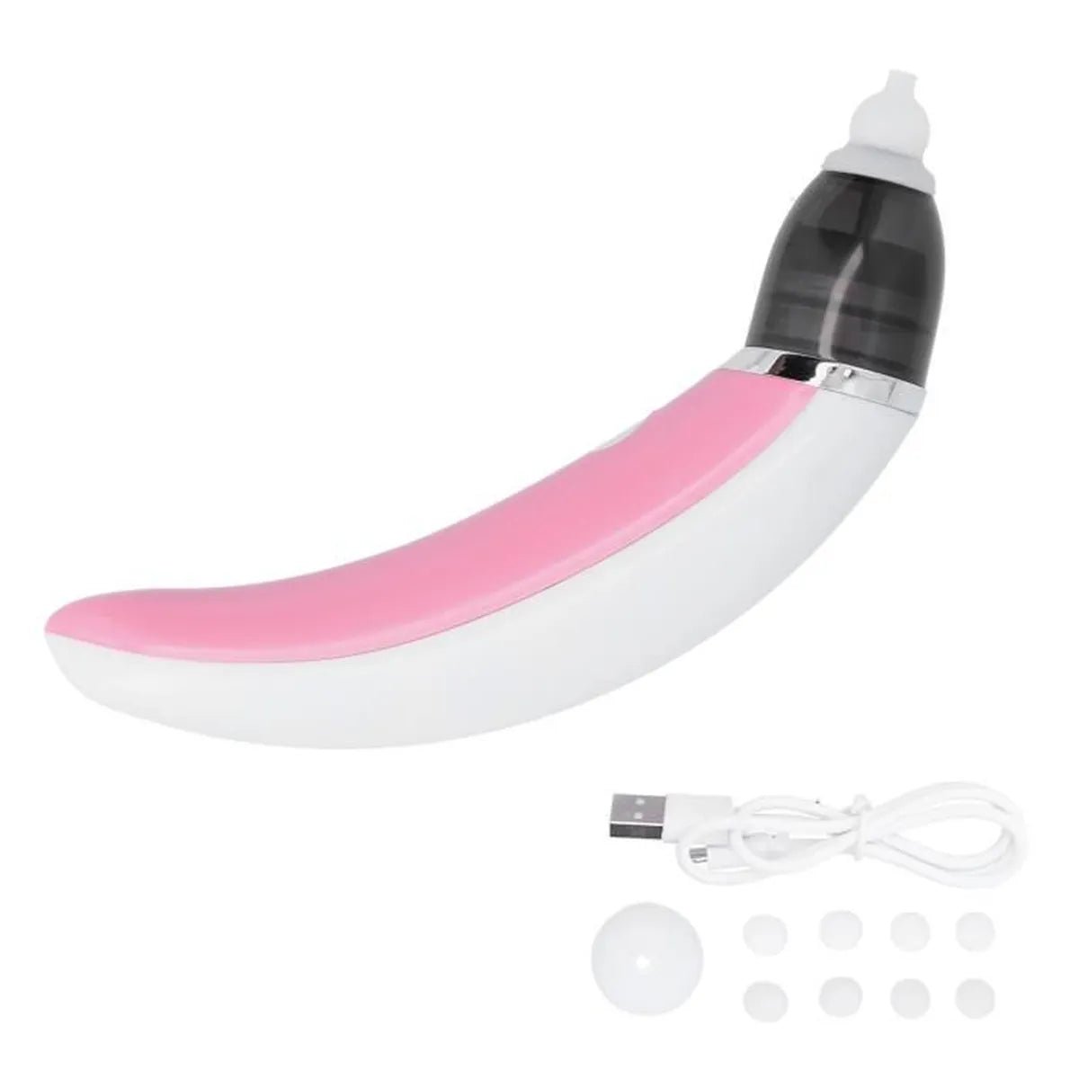 Electric Baby Nose Aspirator with Silicone Tip, Rose & White - Babies Mall