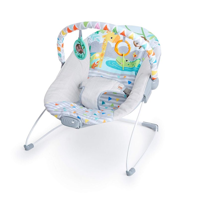 Foldable Baby Bouncer with Deep Supportive Seat, Vibration, and 2 Toys - Babies Mall
