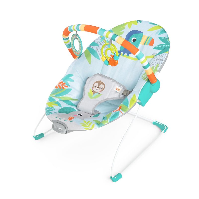 Foldable Baby Bouncer with Deep Supportive Seat, Vibration, and 2 Toys - Babies Mall