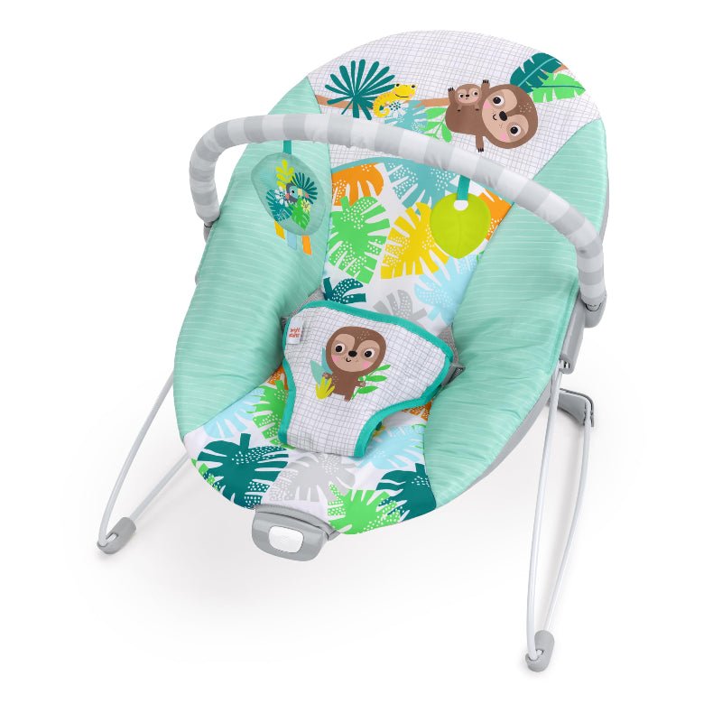 Foldable Baby Bouncer with Deep Supportive Seat, Vibration, and 2 Toys - Babies Mall