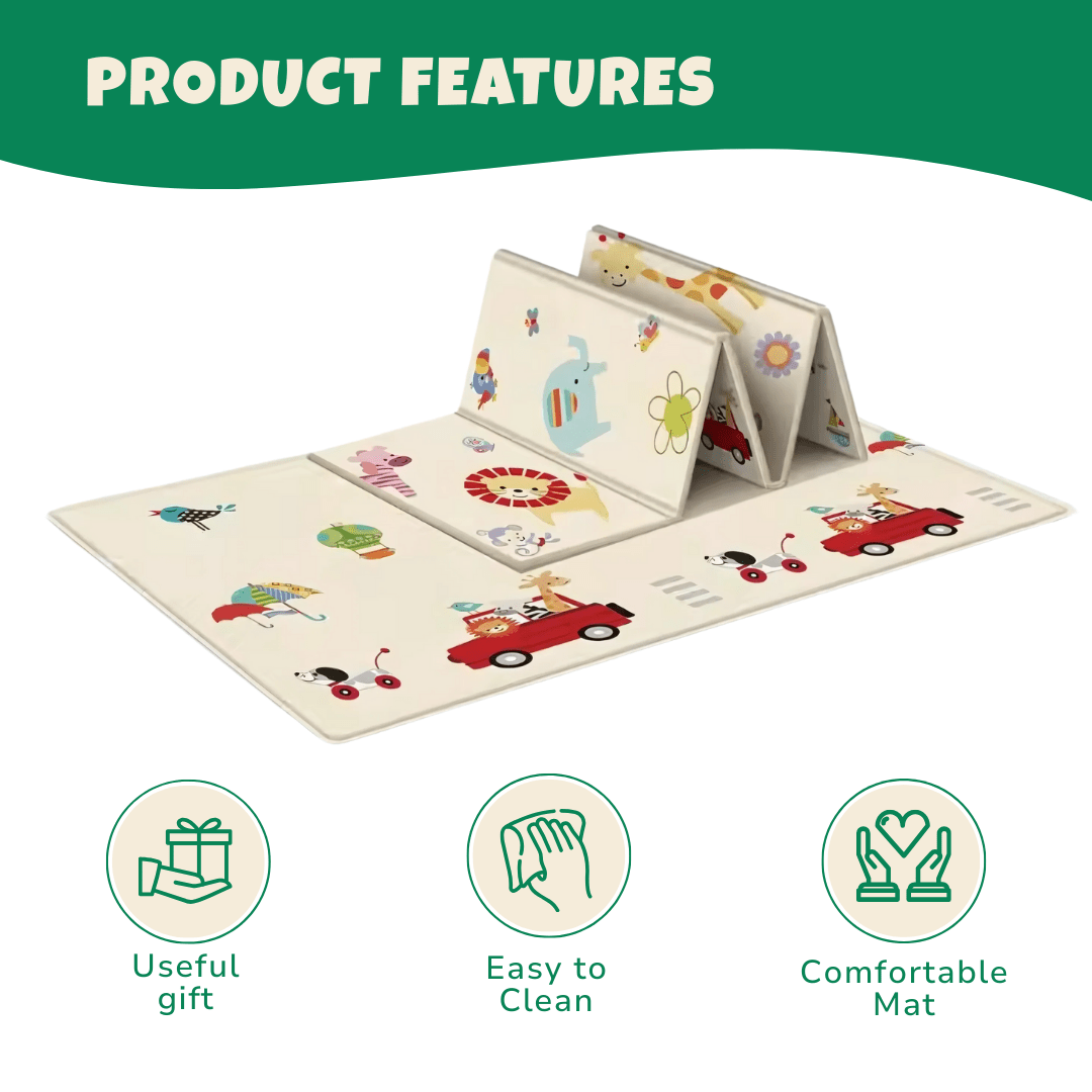 Foldable Waterproof Baby Play Mat with Double - Sided Cartoon Surface - Babies Mall