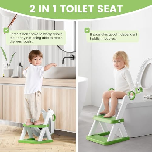 Frog Potty Training Seat With Step, Kids WC Adapter For Boys & Girls - Babies Mall