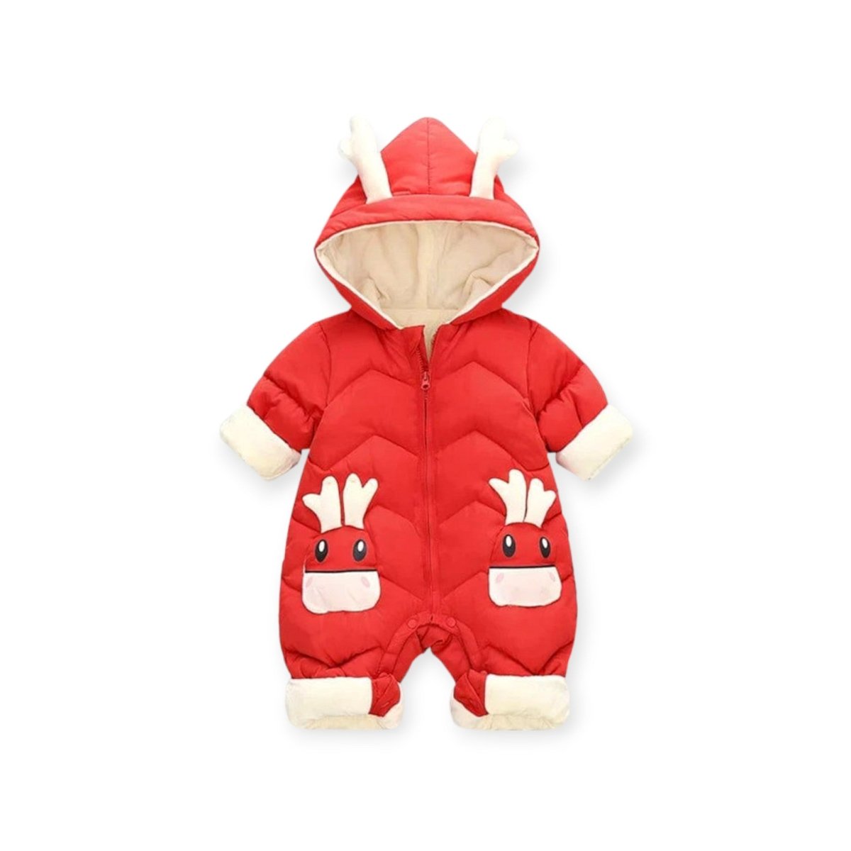 Hooded Baby Romper with Ears Warm Winter Jumpsuit 6M - 3 years - Babies Mall