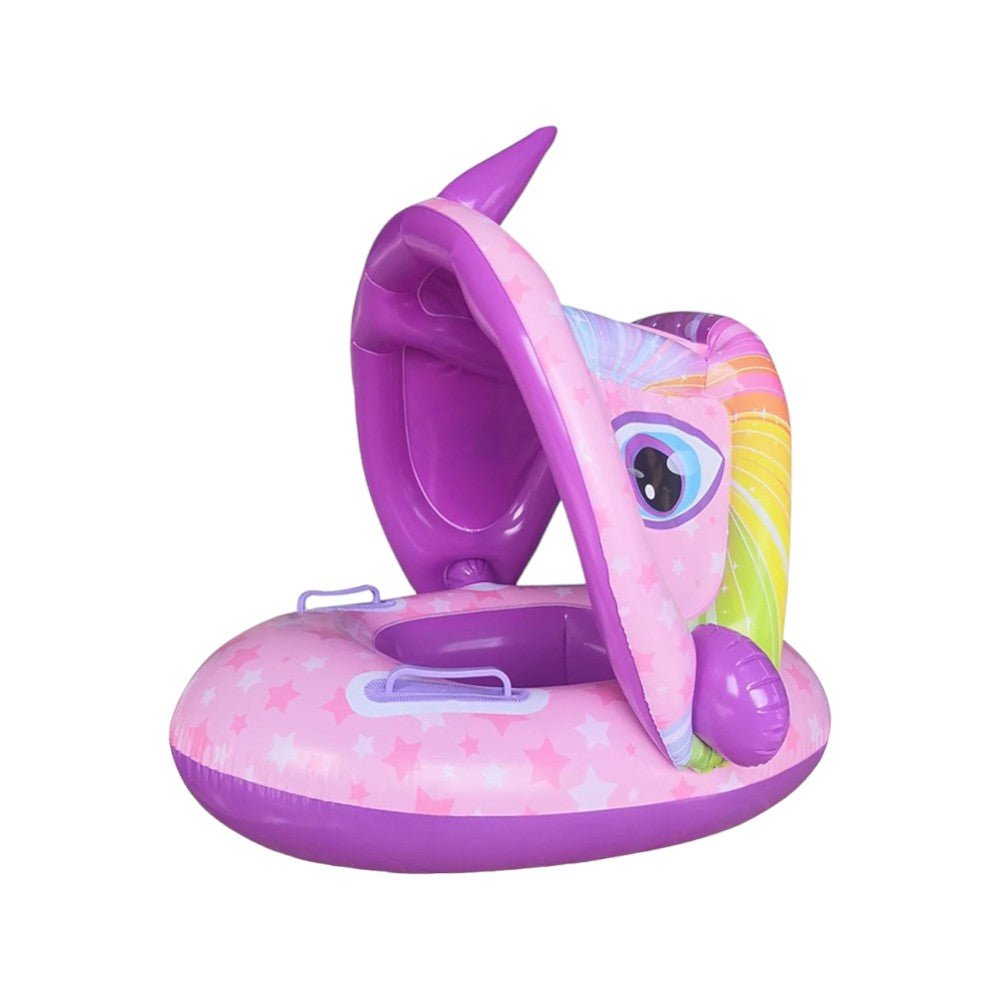Inflatable Baby Pool Float with Sunshade 18 to 36 months - Babies Mall