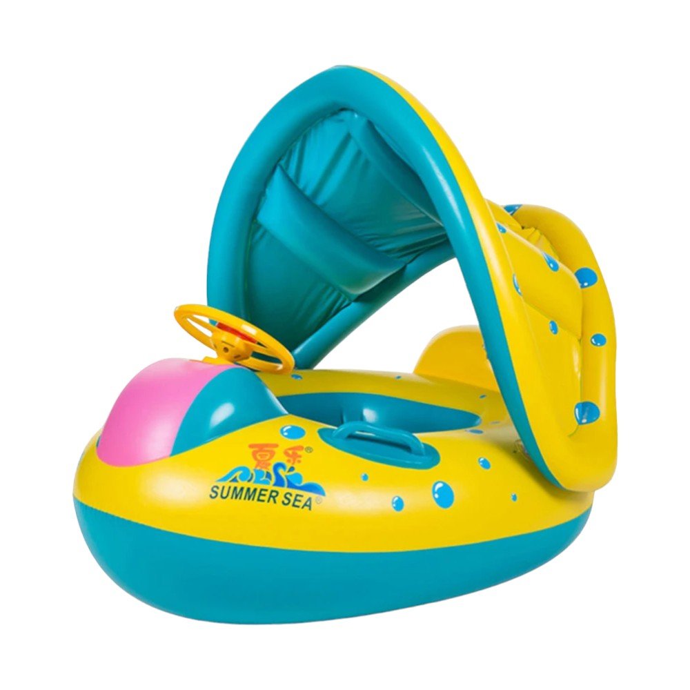 Inflatable Baby Pool Float with Sunshade 18 to 36 months - Babies Mall
