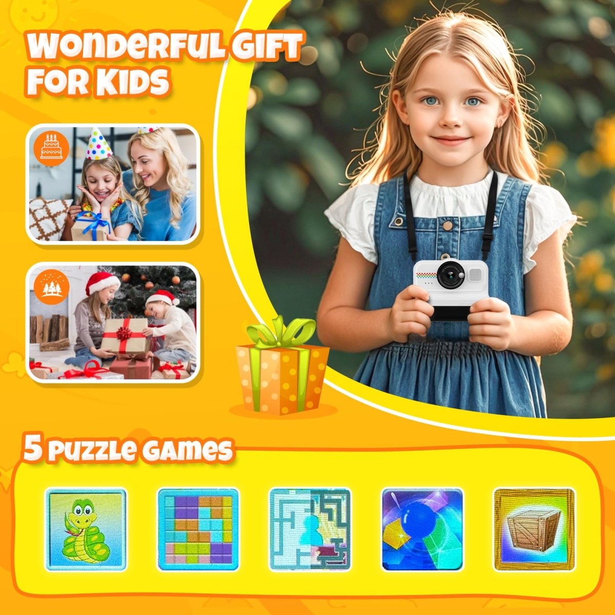 Instant Print Kids Camera with 1080P Video, Filters, 32GB Card & Paper - Babies Mall
