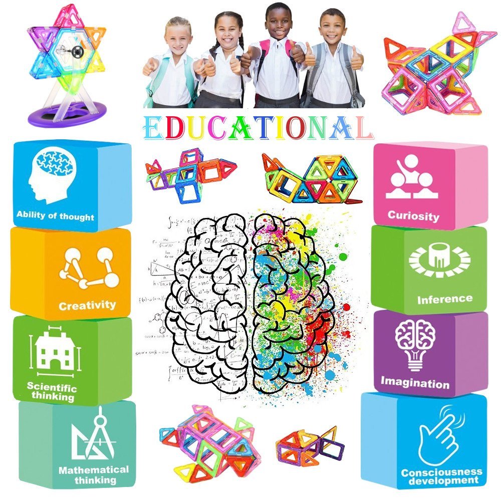 Intelligent Magnetic Building Blocks Set, Multicolor Construction Toy - Babies Mall