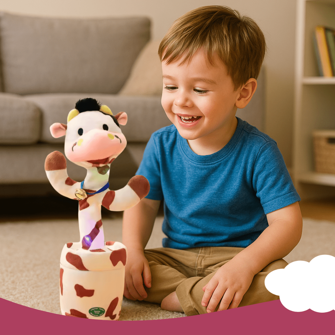 Interactive Dancing Plush – Repeating, Talking, Singing Rabbit or Cow - Babies Mall