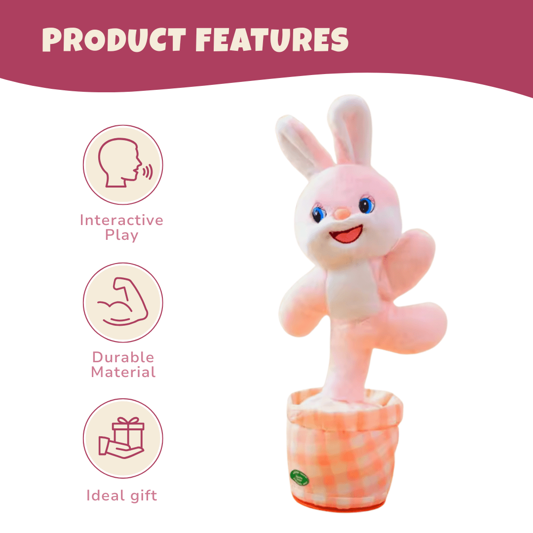 Interactive Dancing Plush – Repeating, Talking, Singing Rabbit or Cow - Babies Mall