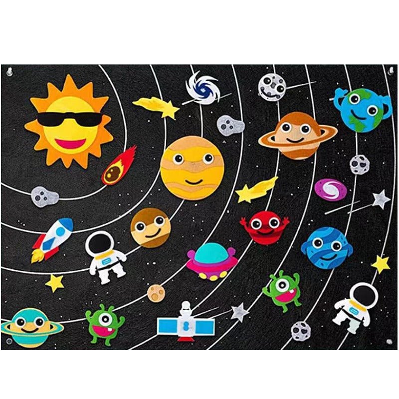 Interactive Felt Board with Zoo, Sea, Farm, Space Themes for Kids - Babies Mall