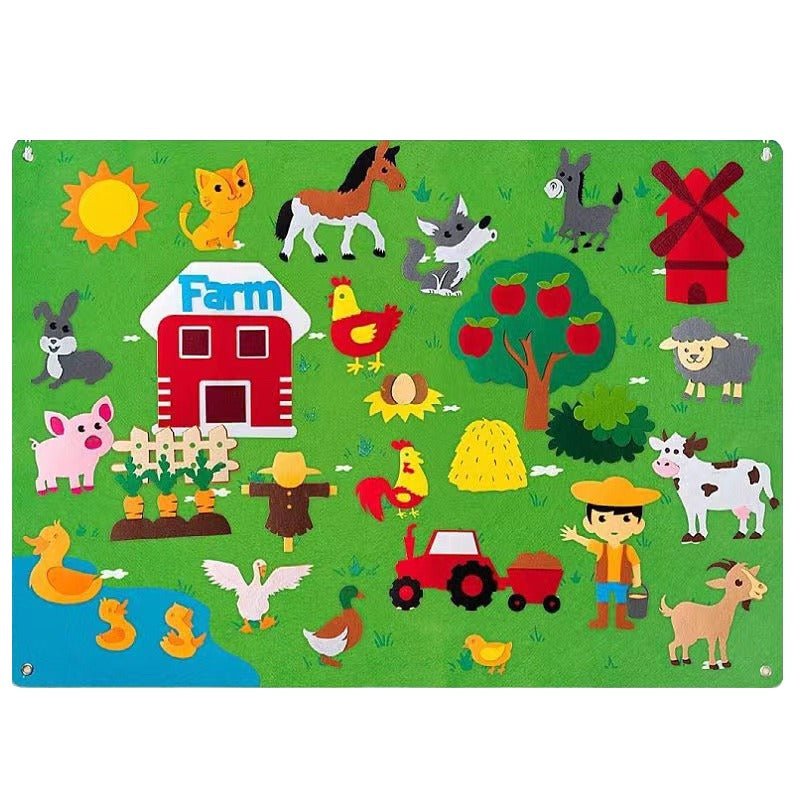 Interactive Felt Board with Zoo, Sea, Farm, Space Themes for Kids - Babies Mall