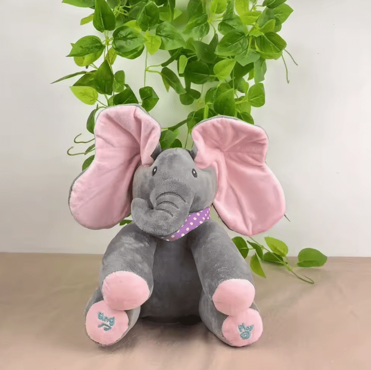Interactive Musical Peekaboo Elephant Toy Moving Ears Singing Voice - Babies Mall