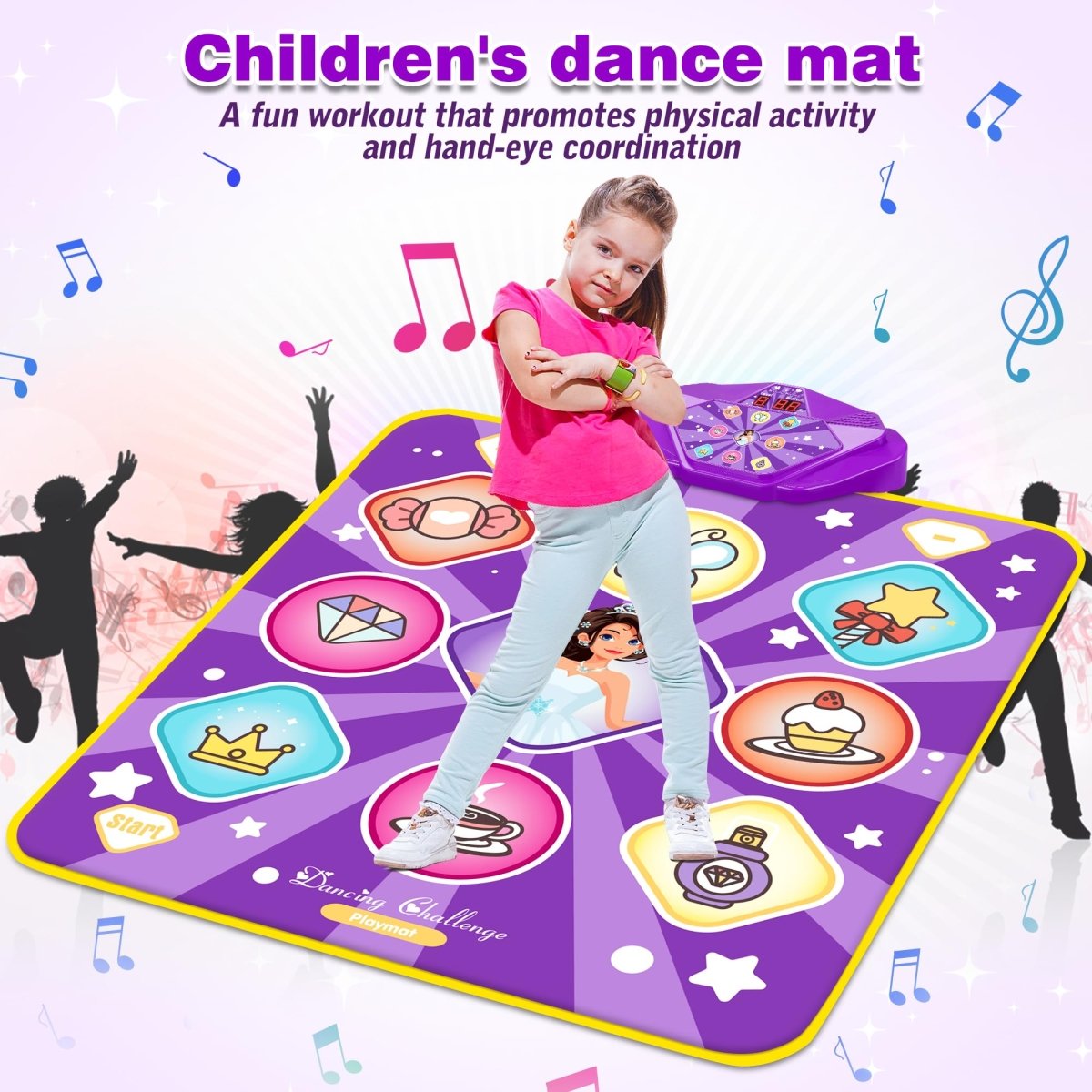 Light - Up Dance Mat for Kids Musical Step Game with 9 Patterns 5 Modes - Babies Mall
