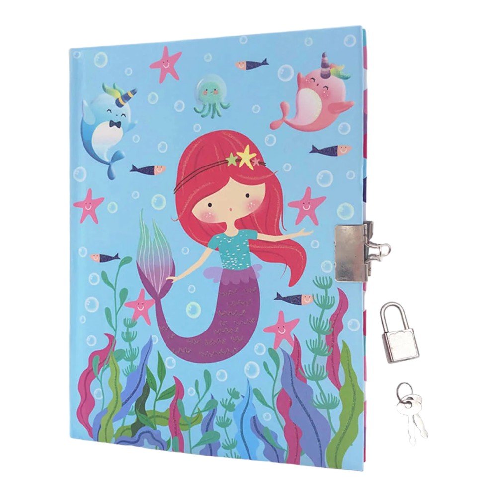 Locking Journal for Kids, Glitter Diary, Lined Notebook, 7x5 Inches - Babies Mall
