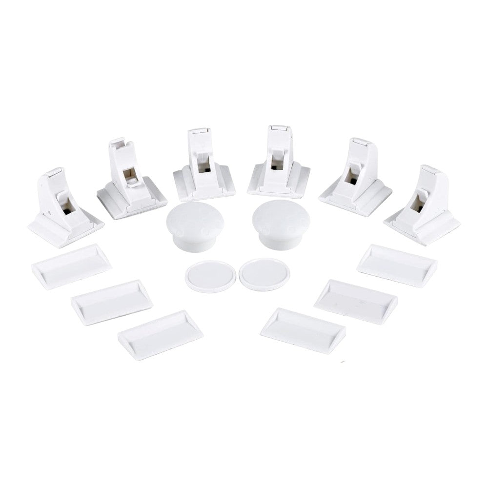 Magnetic Child Locks 6 Pack, Adhesive & Hidden Cabinet Latches - Babies Mall