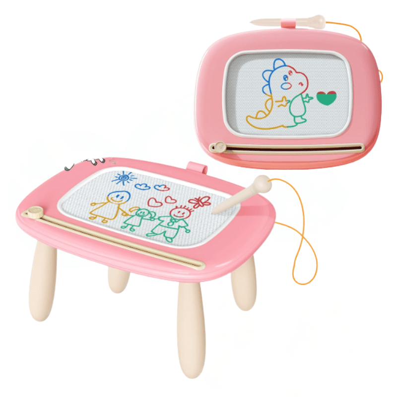 Magnetic Drawing Board Table with Adjustable Legs and Eraser Knob - Babies Mall