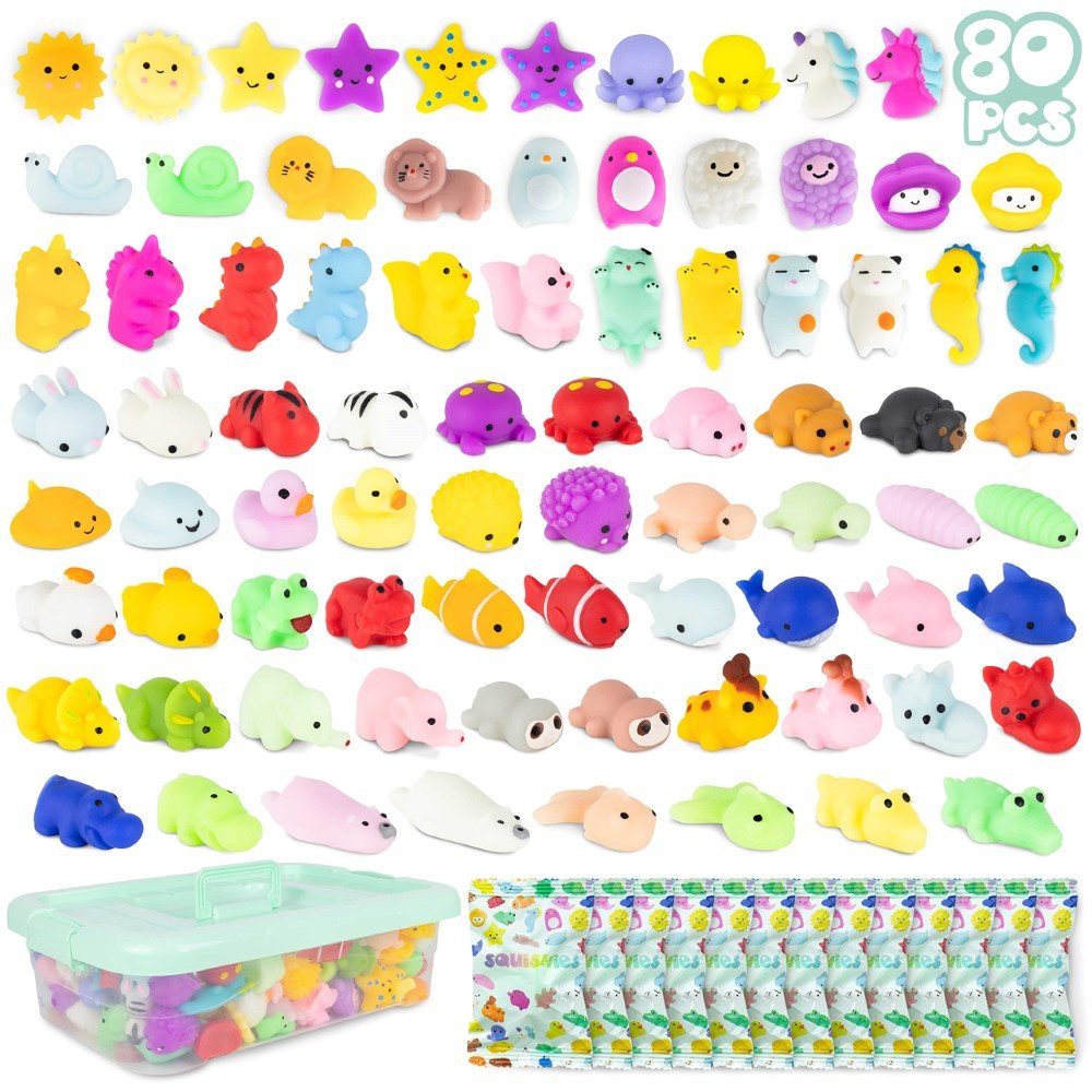 Mochi Squishy Toys – Soft Mini Squeeze Animals Pack in Individual Bags - Babies Mall