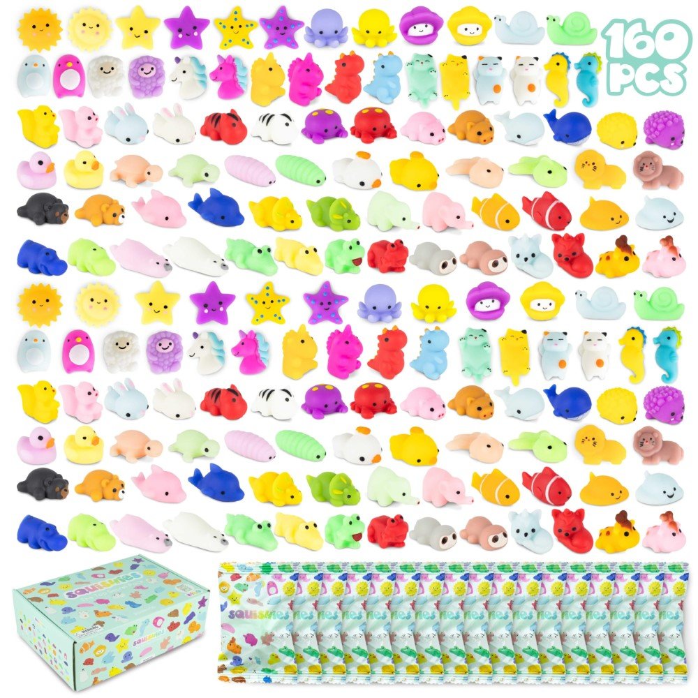 Mochi Squishy Toys – Soft Mini Squeeze Animals Pack in Individual Bags - Babies Mall